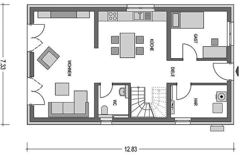 Massivhaus Calvus 361 (inactive) von Heinz von Heiden Schlüsselfertig ab 253722€,  Grundriss 2