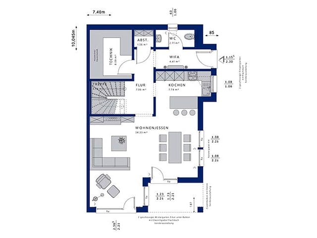 Fertighaus CELEBRATION 122 V3 XL von Bien-Zenker Schlüsselfertig ab 346967€, Satteldach-Klassiker Grundriss 1