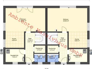 Massivhaus DHH Würzburg von Ambiente Massivhaus, Grundriss 1