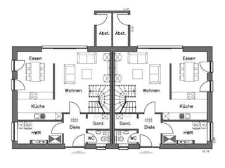 Massivhaus Doppelhaus DH 110 Variante M von Baudirekt,  Grundriss 1
