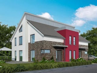 Massivhaus Doppelhaus DH 120 Variante M von Baudirekt, Außenansicht 1