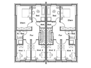 Massivhaus Doppelhaus DH 130 Variante M von Baudirekt,  Grundriss 1