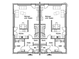 Massivhaus Doppelhaus DH 130 Variante M von Baudirekt,  Grundriss 2