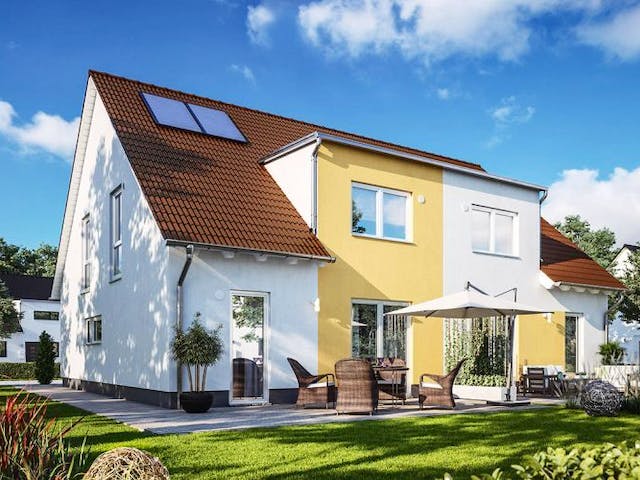 Massivhaus Doppelhaus Duett 125 von Town & Country Haus Deutschland Schlüsselfertig ab 250050€,  Außenansicht 2