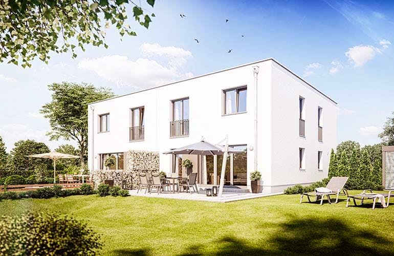 Massivhaus Doppelhaus F552 (inactive) von Heinz von Heiden Schlüsselfertig ab 228446€, Außenansicht 1