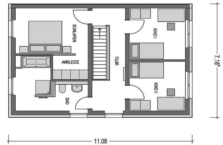 Massivhaus Doppelhaus F552 (inactive) von Heinz von Heiden Schlüsselfertig ab 228446€,  Grundriss 1
