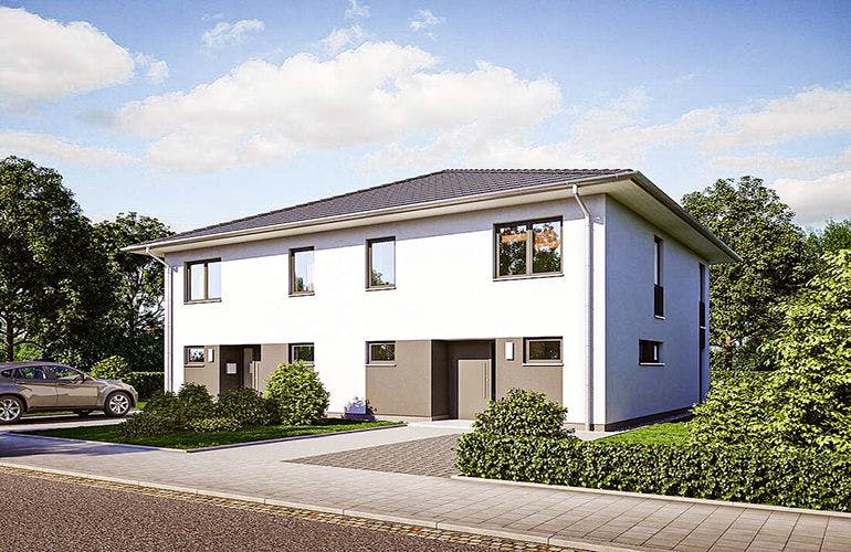 Massivhaus Doppelhaus Z551 (inactive) von Heinz von Heiden Schlüsselfertig ab 221074€, Außenansicht 1
