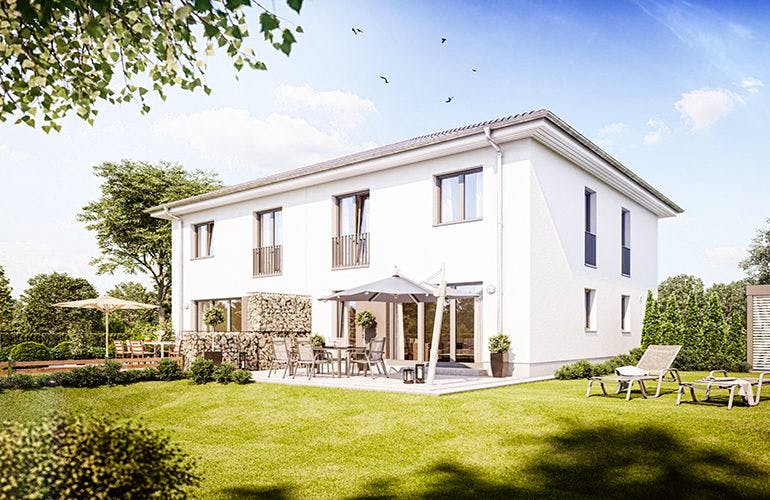 Massivhaus Doppelhaus Z551 (inactive) von Heinz von Heiden Schlüsselfertig ab 221074€, Außenansicht 2