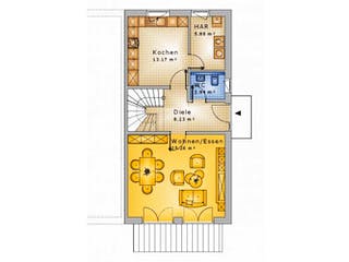 Massivhaus Doppelhaushälfte Mittelfischbach100-005 von Econ Das Haus,  Grundriss 2
