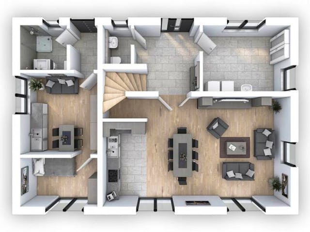 Massivhaus EFH PLUS Stadtvilla 156 von hebelHAUS, Stadtvilla Grundriss 1