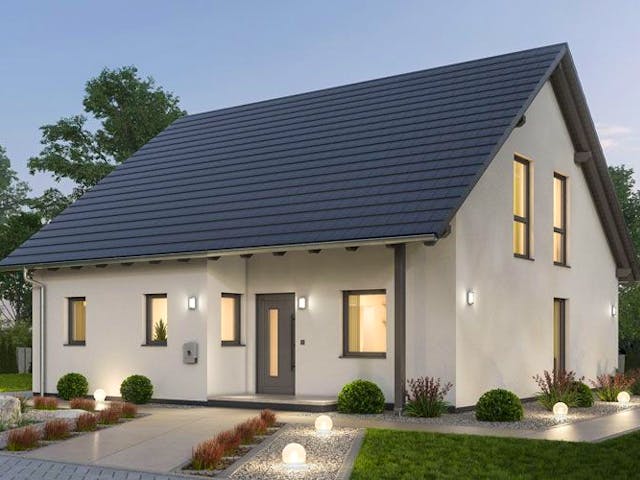 Massivhaus Einfamilienhaus EFH 142 von Ytong Bausatzhaus, Satteldach-Klassiker Außenansicht 1