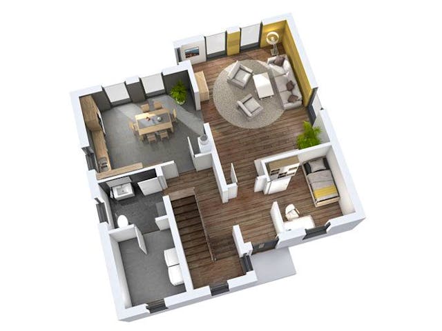 Massivhaus Einfamilienhaus EFH 142 von Ytong Bausatzhaus, Satteldach-Klassiker Grundriss 1