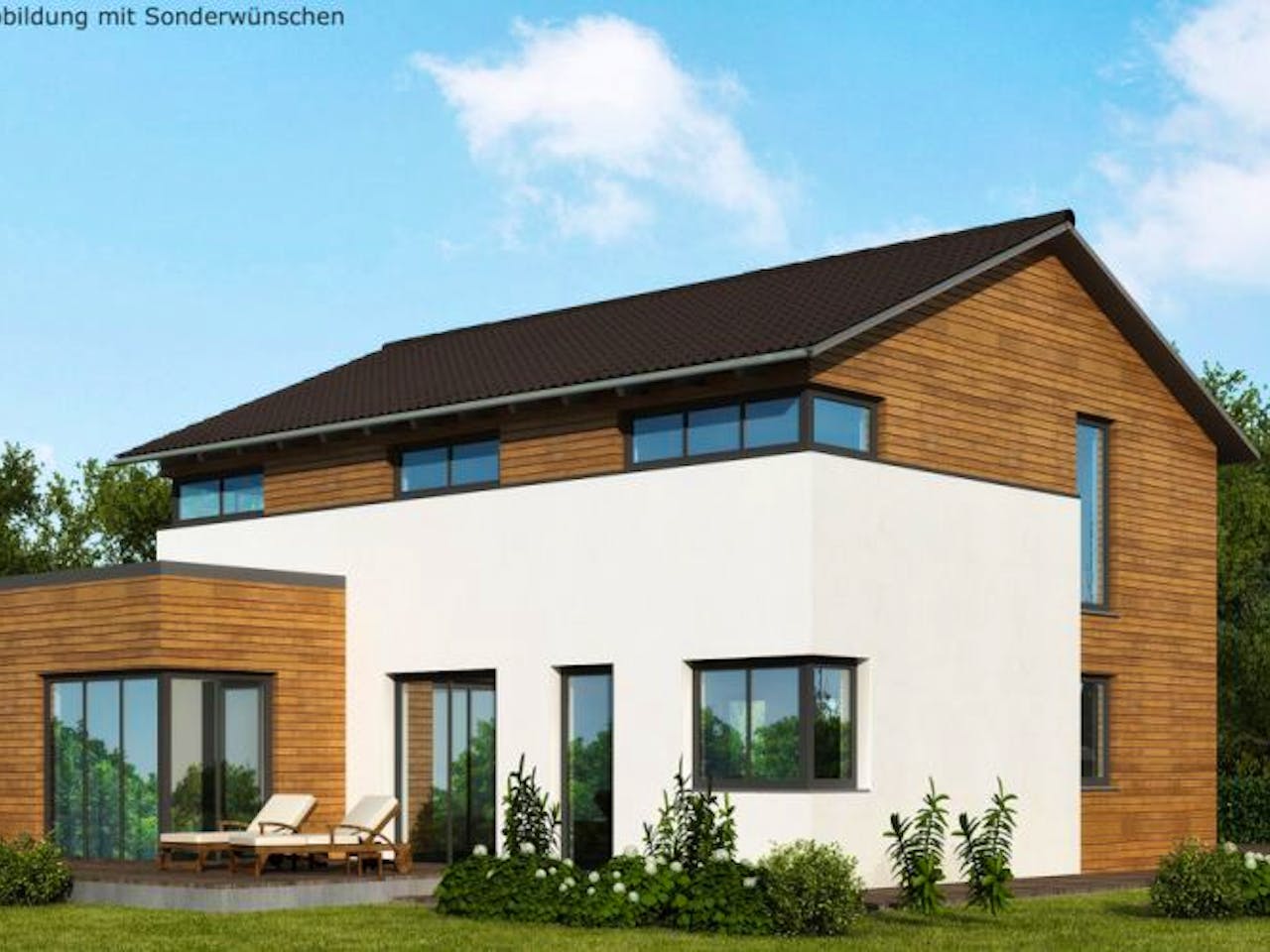 Massivhaus Einfamilienhaus EH125 Variante M von Baudirekt, Außenansicht 1