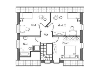 Massivhaus Einfamilienhaus EH140 Variante M von Baudirekt, Grundriss 1