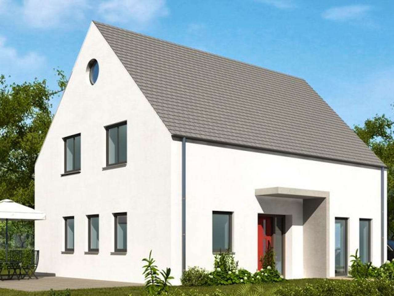 Massivhaus Einfamilienhaus EH140 Variante T von Baudirekt, Außenansicht 1