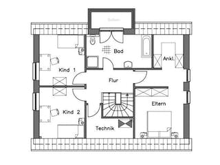 Massivhaus Einfamilienhaus EH155 Variante K von Baudirekt,  Grundriss 1