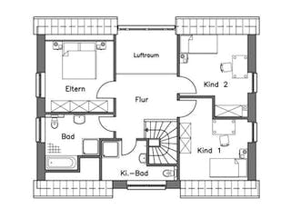 Massivhaus Einfamilienhaus EH155 Variante M von Baudirekt,  Grundriss 1