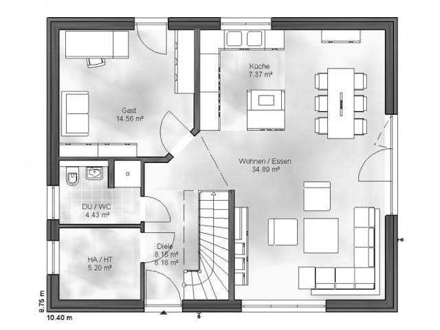 Massivhaus Einfamilienhaus Elias von Massive Wohnbau,  Grundriss 1