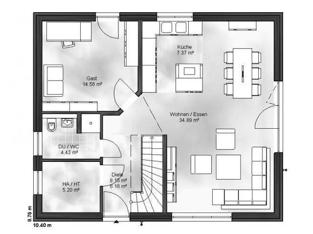 Massivhaus Einfamilienhaus Elias von Massive Wohnbau,  Grundriss 1