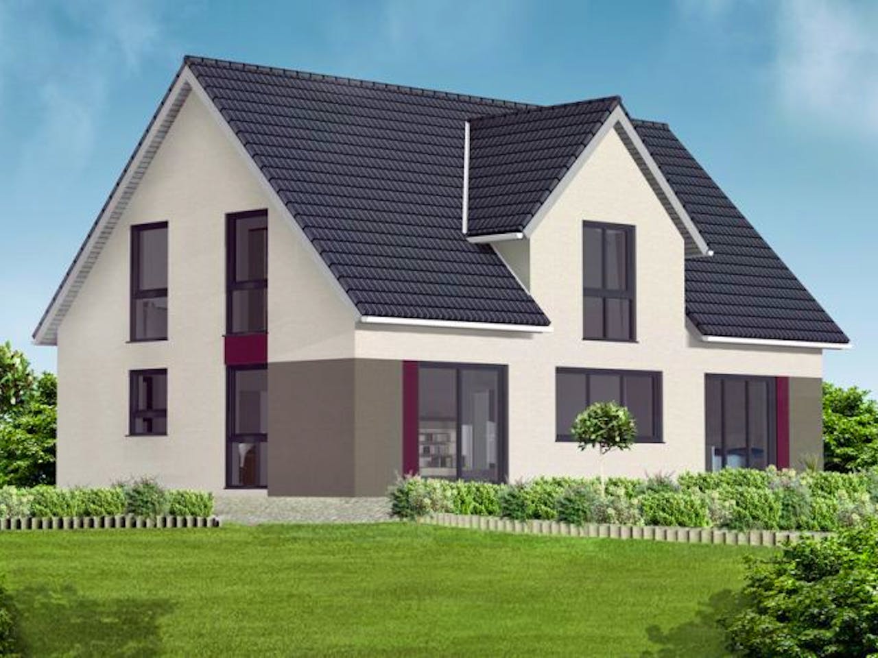 Massivhaus Einfamilienhaus Finn von Massive Wohnbau, Außenansicht 1