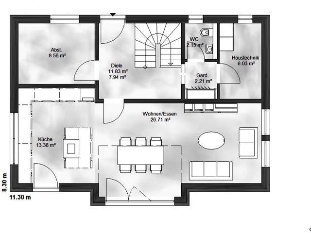 Massivhaus Einfamilienhaus Mia von Massive Wohnbau,  Grundriss 1