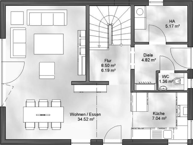Massivhaus Einfamilienhaus Vanessa von Massive Wohnbau,  Grundriss 1