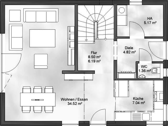 Massivhaus Einfamilienhaus Vanessa von Massive Wohnbau,  Grundriss 1