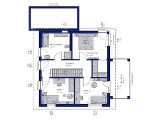 Fertighaus EVOLUTION 136 V5 von Bien-Zenker Schlüsselfertig ab 388728€, Pultdachhaus Grundriss 1