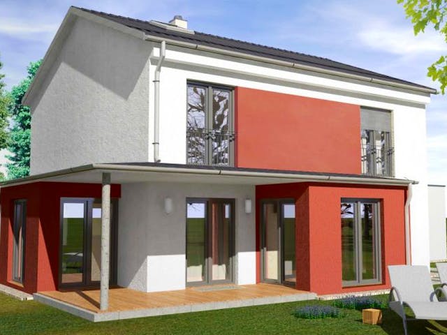 Massivhaus Familie Meyer von ISAR-Haus,  Außenansicht 1