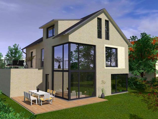 Massivhaus Familienhaus Schwabe von SAALE-Haus,  Außenansicht 1