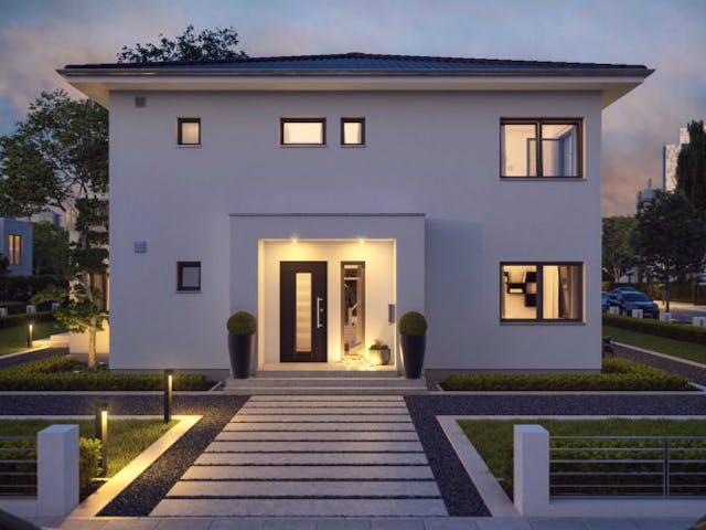 Fertighaus FamilyStyle 20.03 W von massa haus Ausbauhaus ab 195999€, Stadtvilla Außenansicht 4