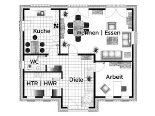 Massivhaus FRIESE von Kagebau, Grundriss 1