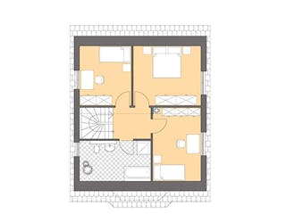 Massivhaus Haus Wismar von ROTH MASSIVHAUS Schlüsselfertig ab 348200€, Satteldach-Klassiker Grundriss 1
