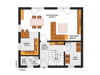 Massivhaus IL-1-124 von Elbe-Haus BauinformationsZentrum Dresden,  Grundriss 2