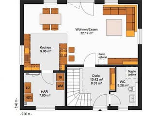 Massivhaus IL-1-129 von Elbe-Haus BauinformationsZentrum Dresden,  Grundriss 1