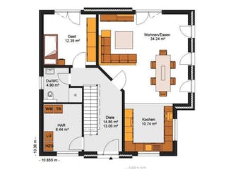 Massivhaus IL-1-166 von Elbe-Haus BauinformationsZentrum Dresden,  Grundriss 2