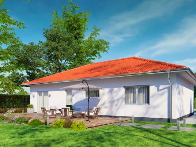 Massivhaus IL-3-102 von Elbe-Haus BauinformationsZentrum Dresden, Bungalow Außenansicht 1