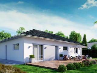 Massivhaus IL-3-102 von Elbe-Haus®, Bungalow Außenansicht 2