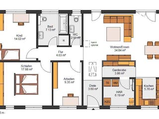 Massivhaus IL-3-112 von Elbe-Haus BauinformationsZentrum Dresden, Bungalow Grundriss 1