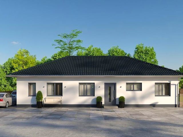 Massivhaus IL-3-112 von Elbe-Haus®, Bungalow Außenansicht 1