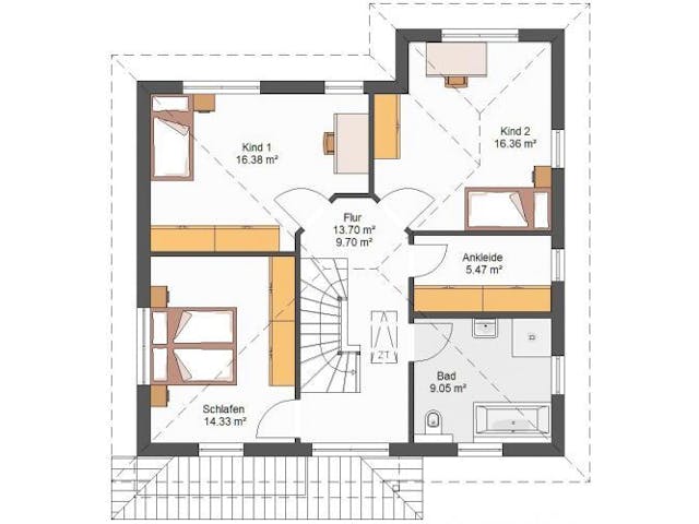 Massivhaus IL-6-155 von Elbe-Haus BauinformationsZentrum Dresden, Stadtvilla Grundriss 1