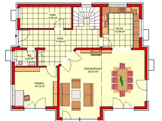 Massivhaus Köln 201 von PRO-IM Neo, Stadtvilla Grundriss 2