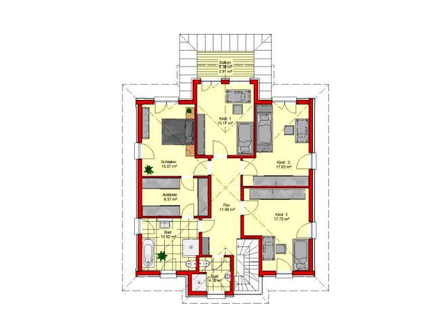 Massivhaus Königstein 206 von PRO-IM Neo, Stadtvilla Grundriss 3