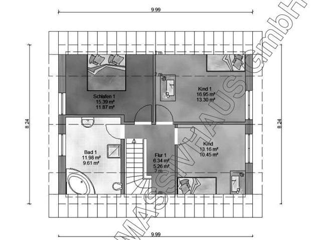 Massivhaus Landhaus von Ambiente Massivhaus,  Grundriss 1