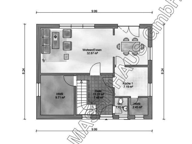 Massivhaus Landhaus von Ambiente Massivhaus,  Grundriss 2