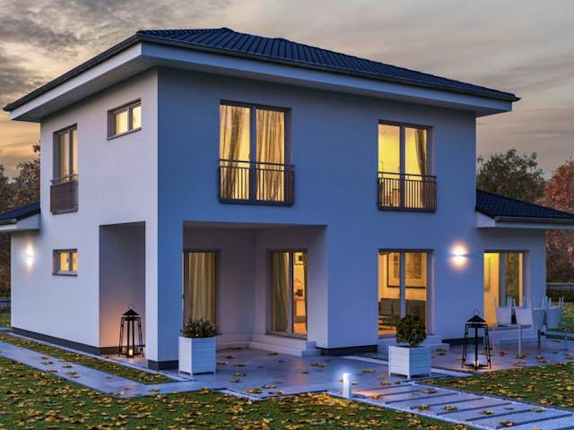 Fertighaus LifeStyle 17.02 W von massa haus Ausbauhaus ab 215999€, Stadtvilla Außenansicht 1 Fertighaus LifeStyle 17.02 W von massa haus Ausbauhaus ab 215999€, Stadtvilla Außenansicht 1