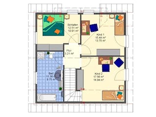 Massivhaus Marion II mit Zwerchgiebel von HSE Massivhaus, Grundriss 2