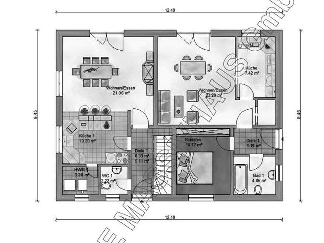 Massivhaus Massivhaus Havel von Ambiente Massivhaus,  Grundriss 2