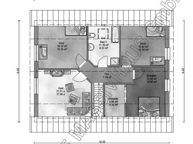 Massivhaus Massivhaus Havel von Ambiente Massivhaus,  Grundriss 1