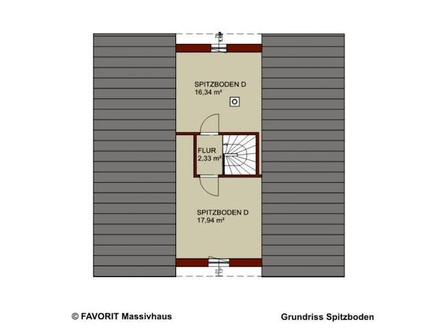 Massivhaus Noblesse 174 von FAVORIT Massivhaus Schlüsselfertig ab 438310€, Satteldach-Klassiker Grundriss 3
